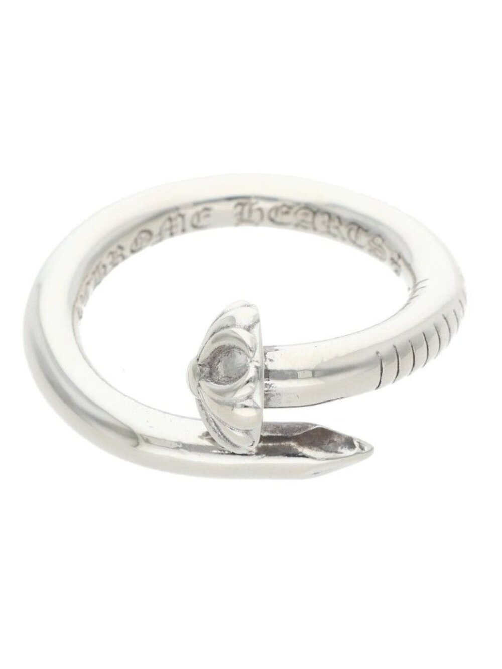 Chrome Hearts Nail Crsball Cross Ball Silver Ring